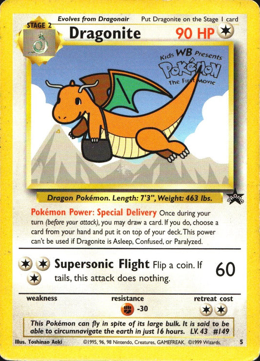 Dragonite 5 Promo Wizards Black Star Promos Pokemon Moderately Played