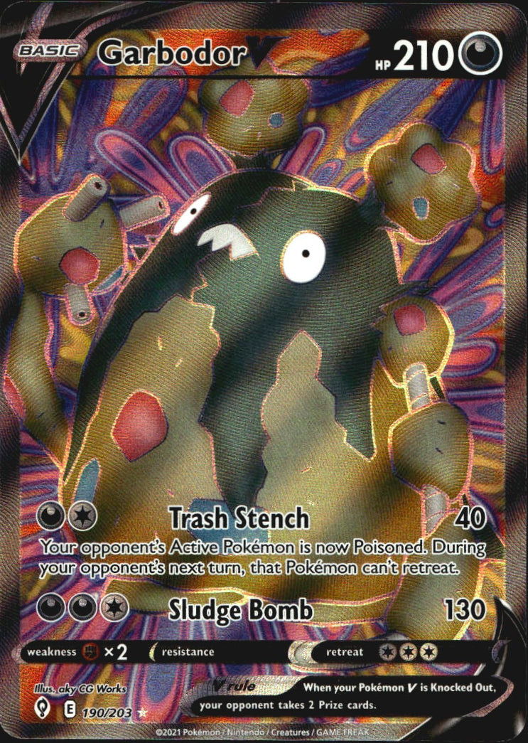 Garbodor V 190/203 Evolving Skies Ultra Rare Pokemon Holo Near Mint