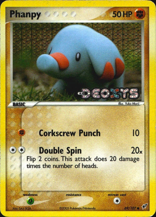 Phanpy 69/107 Common Deoxys Pokemon Reverse Holo Near Mint