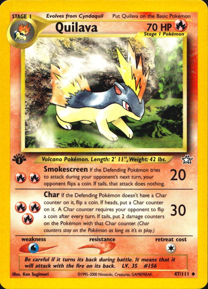 Quilava 47/111 Uncommon Neo Genesis Pokemon 1st Edition Near Mint