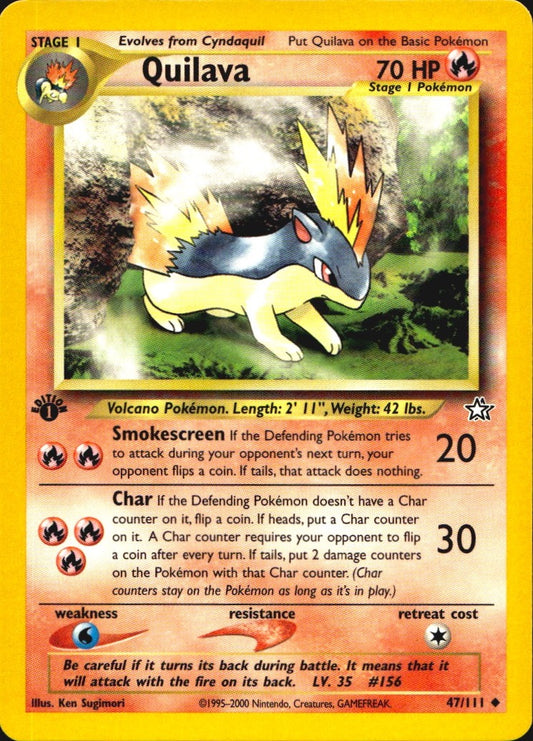 Quilava 47/111 Uncommon Neo Genesis Pokemon 1st Edition Near Mint