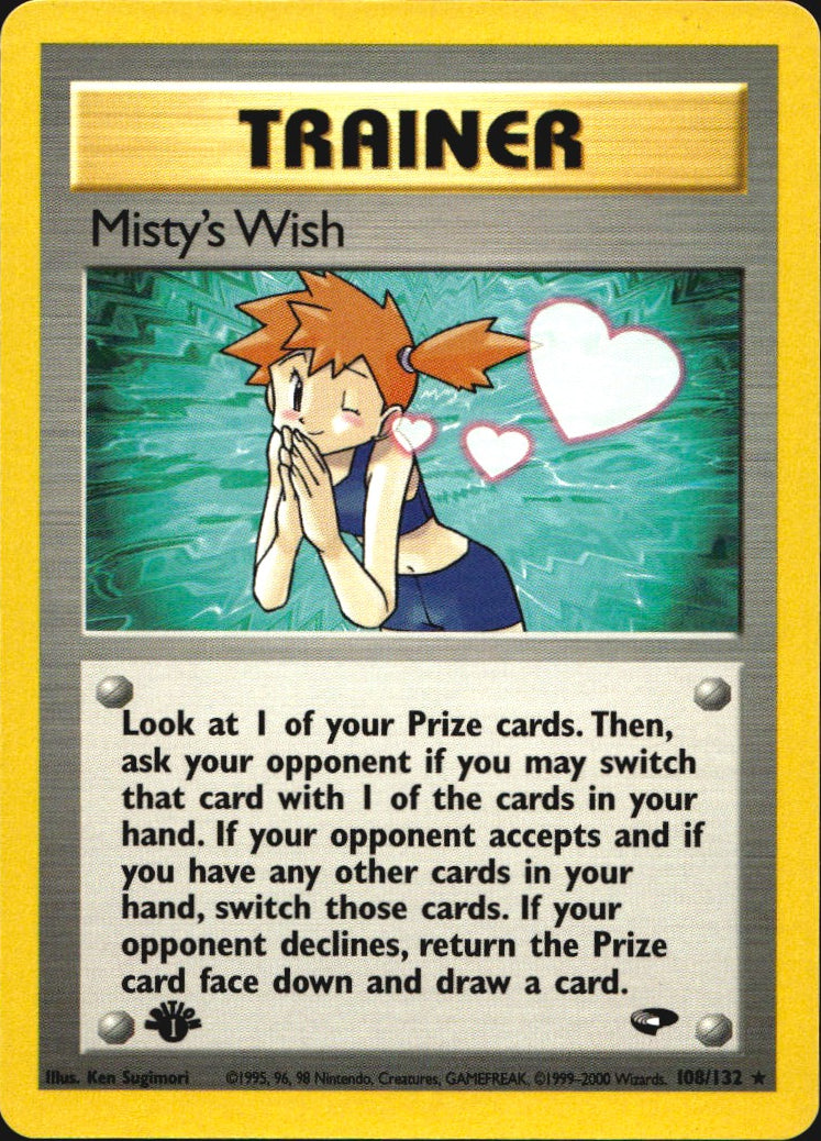 Misty's Wish 108/132 Gym Challenge Rare Pokemon 1st Edition Near Mint