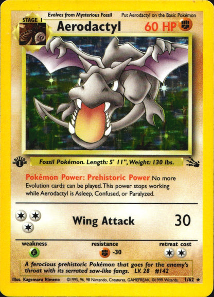 Aerodactyl 1/62 Promo WoTC Promo Pokemon 1st Edition Holo NM
