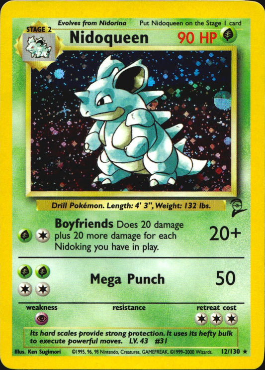 Nidoqueen 12/130 Holo Rare Base Set 2 Pokemon Near Mint