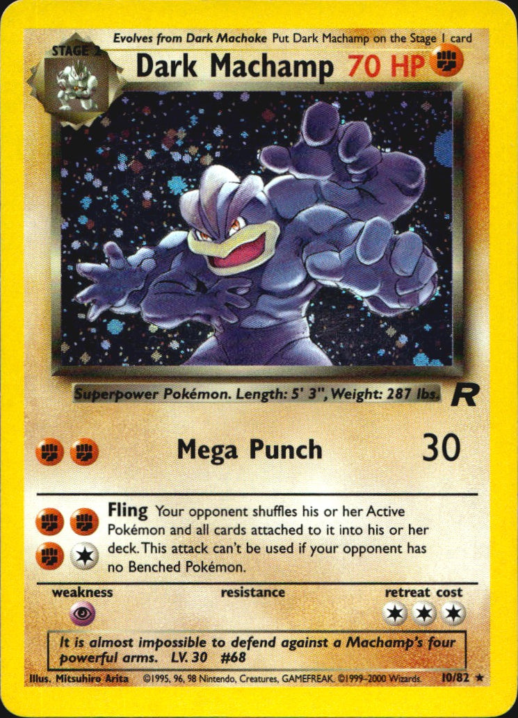 Dark Machamp 10/82 Holo Rare Team Rocket Pokemon Lightly Played