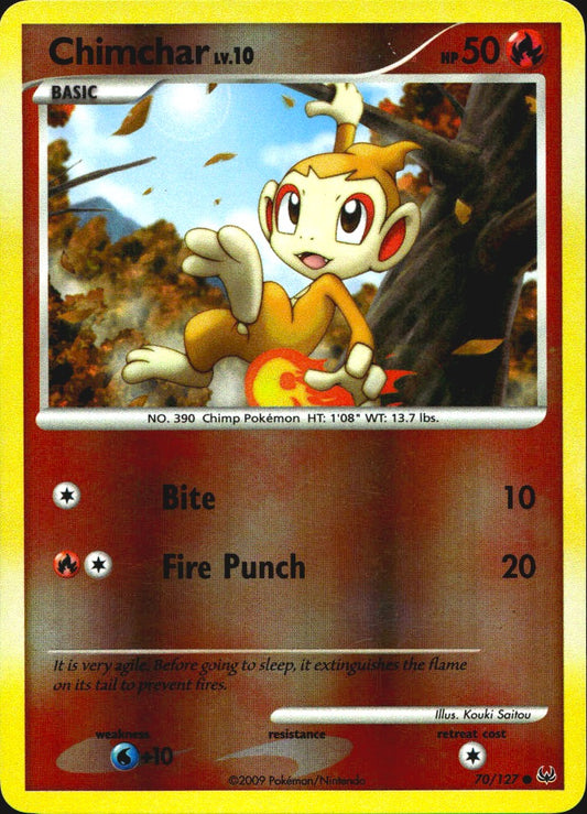 Chimchar 70/127 Platinum Common Pokemon Reverse Holo Near Mint