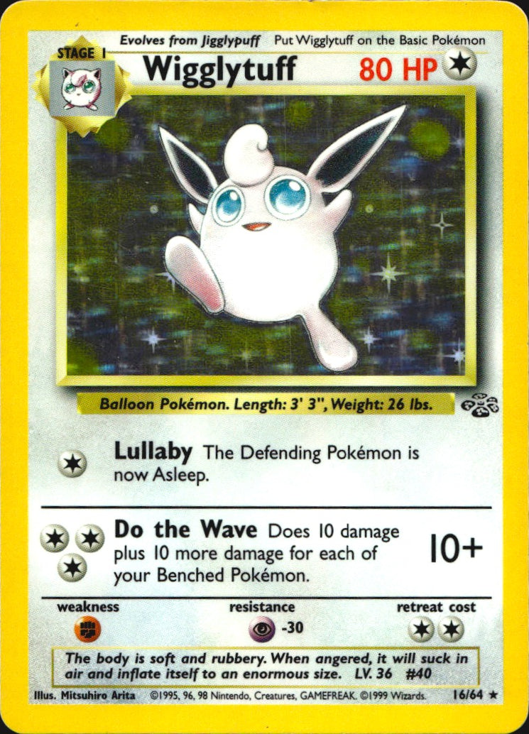 Wigglytuff 16/64 Rare Jungle Pokemon 1st Edition Holo Lightly Played