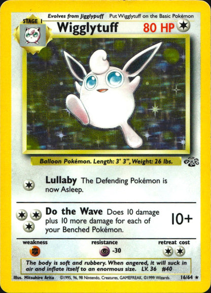 Wigglytuff 16/64 Rare Jungle Pokemon 1st Edition Holo Lightly Played