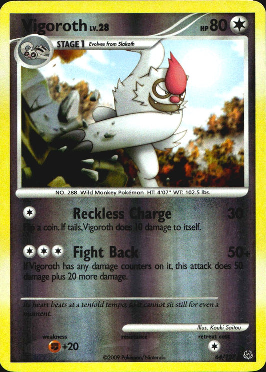 Vigoroth 64/127 Platinum Uncommon Pokemon Reverse Holo Near Mint