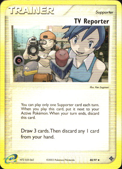 TV Reporter 88/97 Uncommon Dragon Pokemon Reverse Holo Lightly Played
