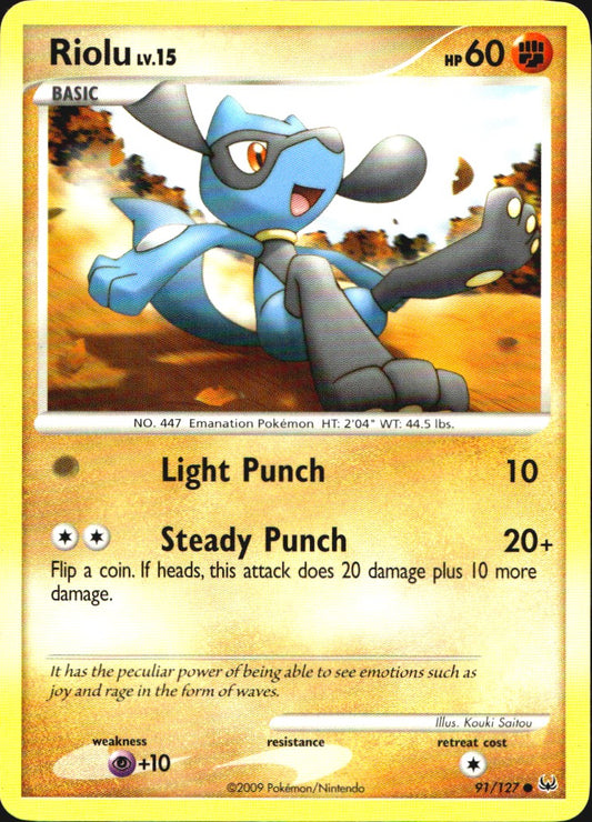 Riolu 91/127 Platinum Common Pokemon Near Mint
