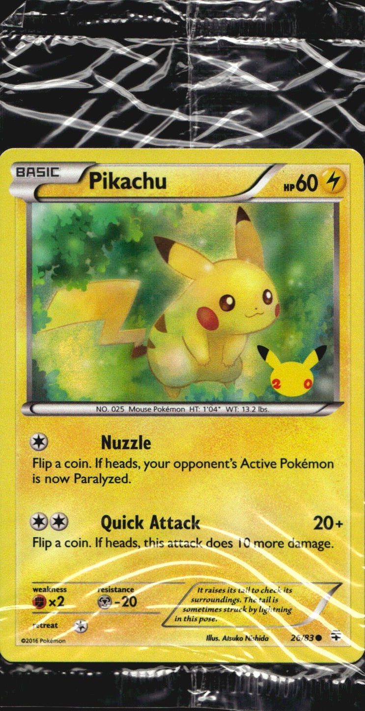Pikachu 26/83 20th Anniversary GAME Exclusive Sealed Promo