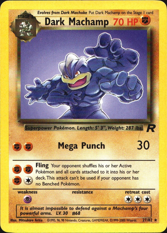 Dark Machamp 27/82 Rare Team Rocket Pokemon Near Mint