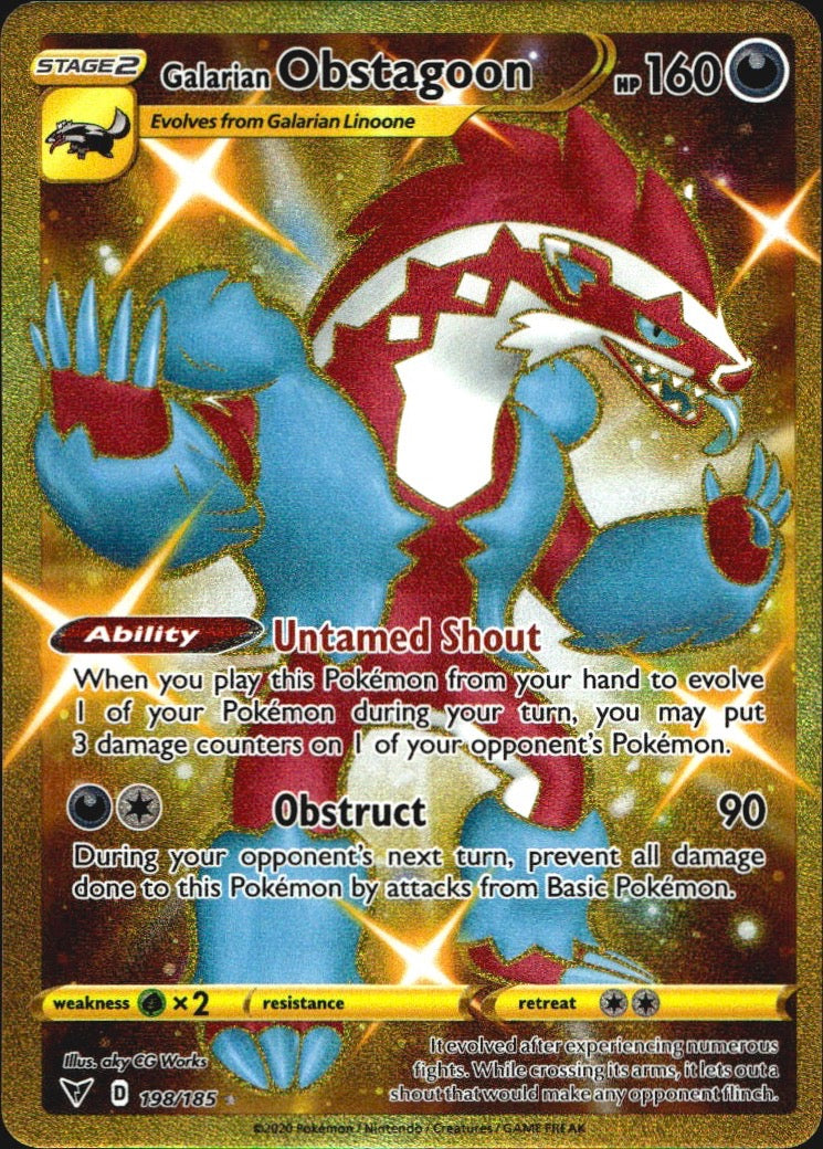 Galarian Obstagoon 198/185 Vivid Voltage Secret Rare Pokemon Holo Near Mint