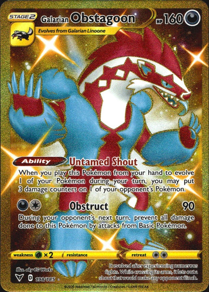 Galarian Obstagoon 198/185 Vivid Voltage Secret Rare Pokemon Holo Near Mint
