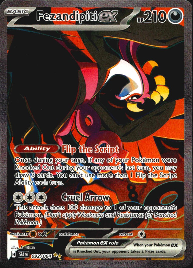 Fezandipiti ex 092/064 Shrouded Fable Special Illustration Rare Pokemon Holo NM