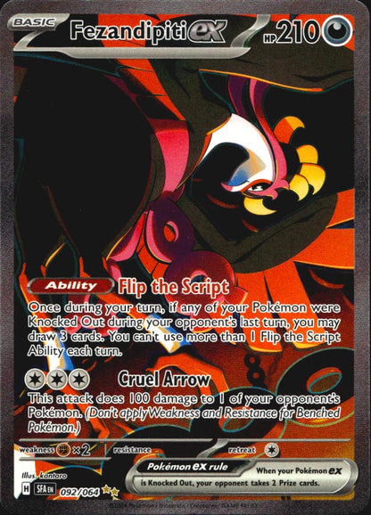 Fezandipiti ex 092/064 Shrouded Fable Special Illustration Rare Pokemon Holo NM