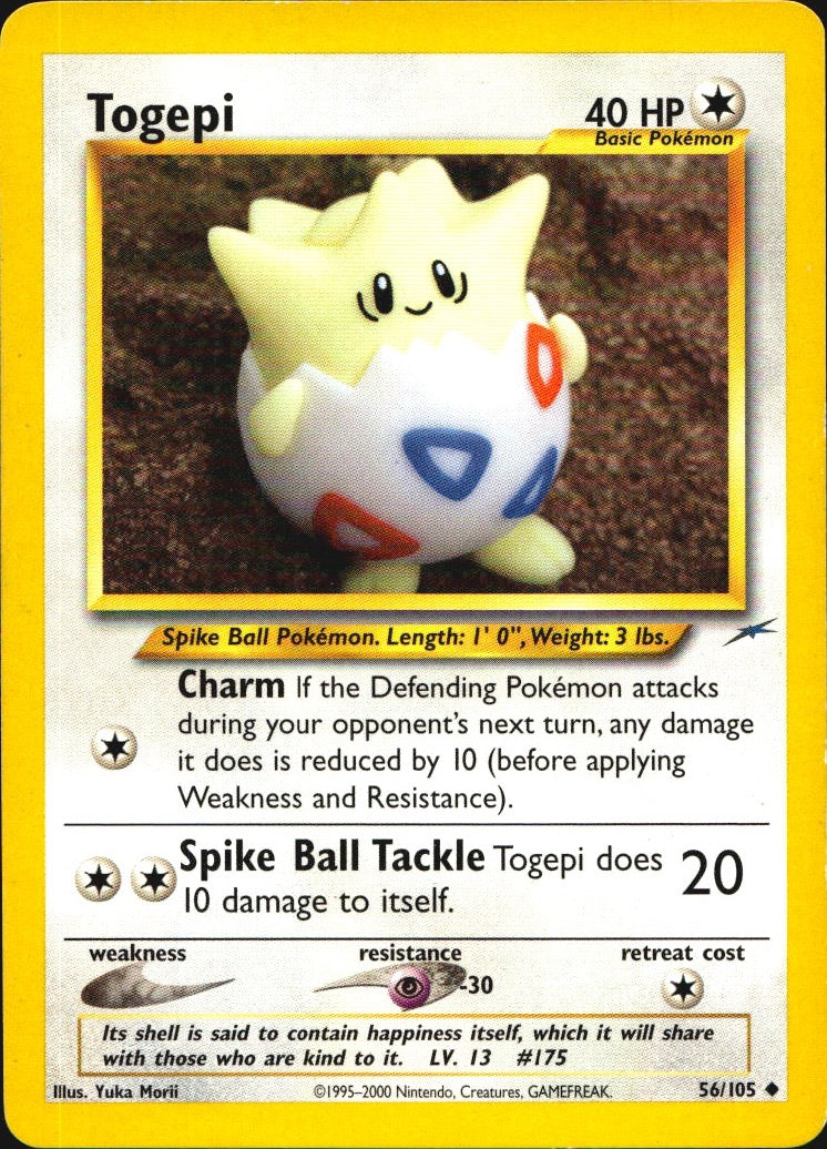 Togepi 56/105 Uncommon Neo Destiny Pokemon Lightly Played
