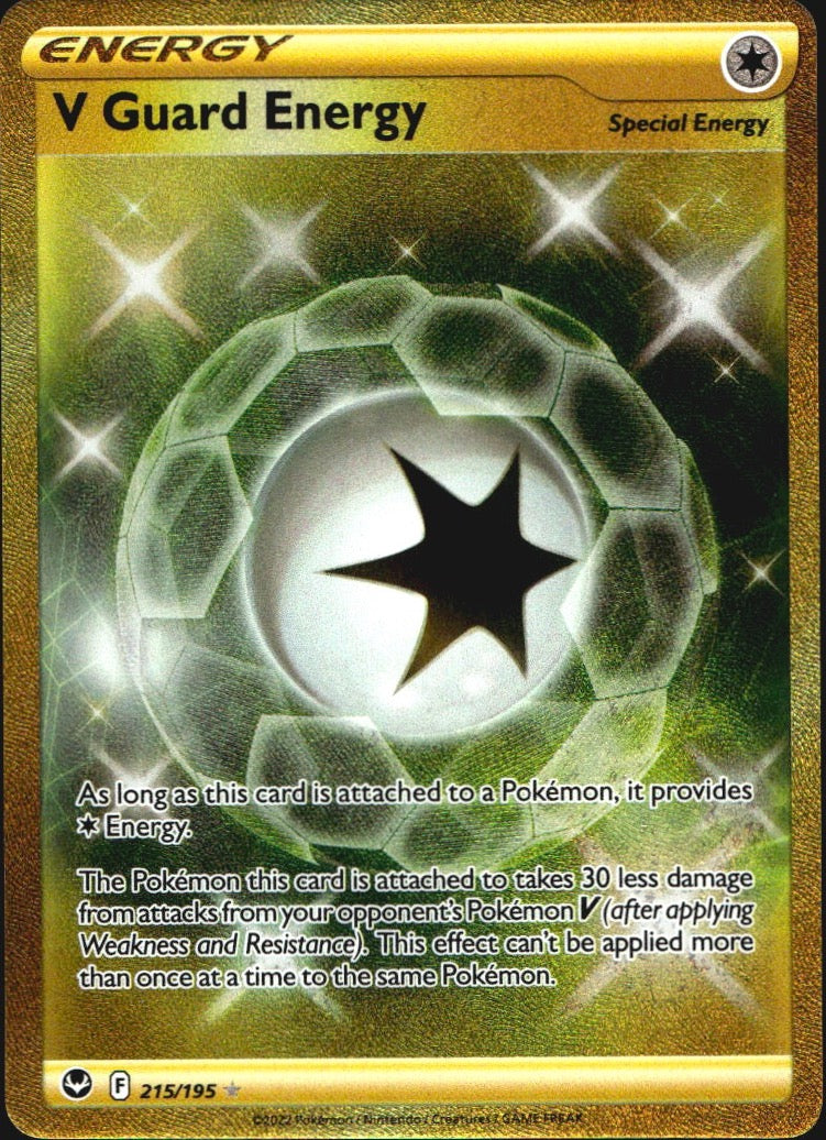 V Guard Energy 215/195 Silver Tempest Secret Rare Pokemon Holo Near Mint