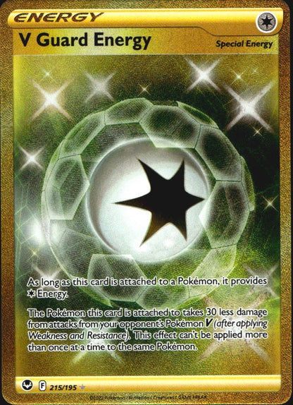 V Guard Energy 215/195 Silver Tempest Secret Rare Pokemon Holo Near Mint
