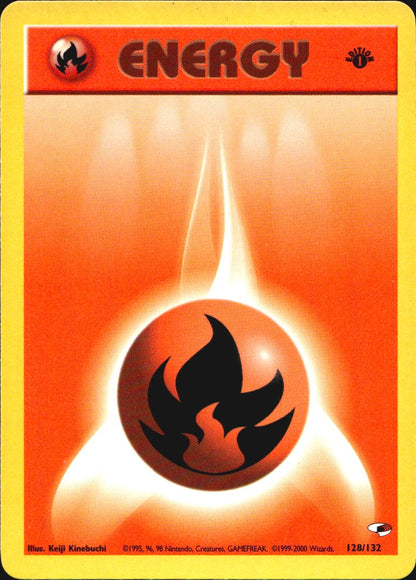 Fire Energy 128/132 Gym Heroes Pokemon 1st Edition Near Mint