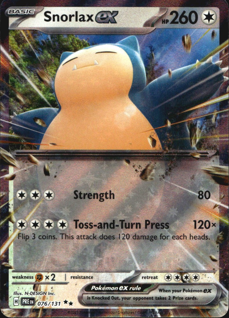 Snorlax ex 076/131 Prismatic Evolutions Holo Double Rare Pokemon Near Mint