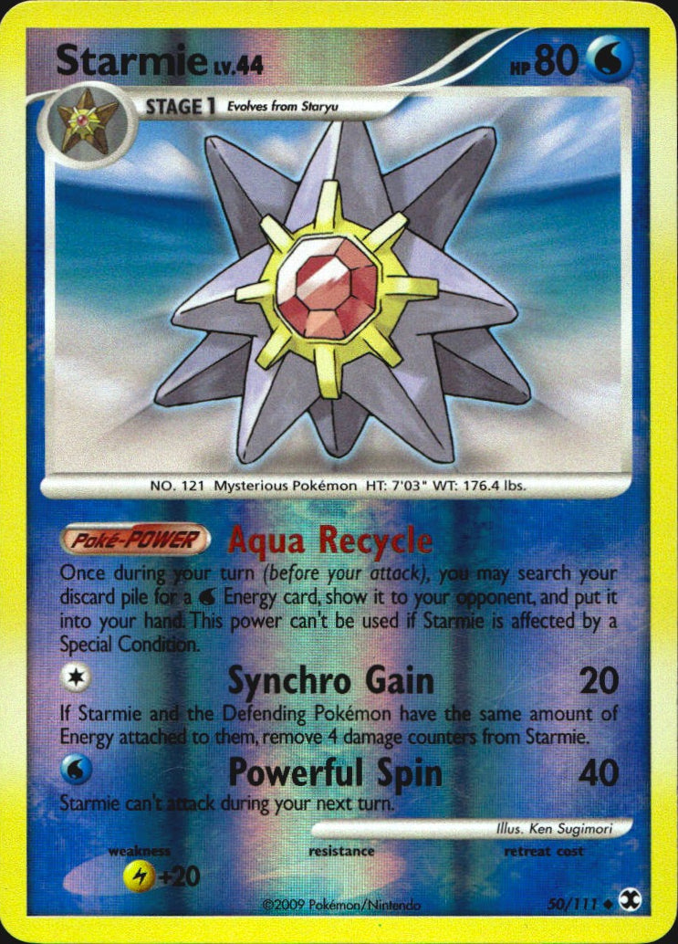 Starmie 50/111 Rising Rivals Uncommon Pokemon Reverse Holo Near Mint