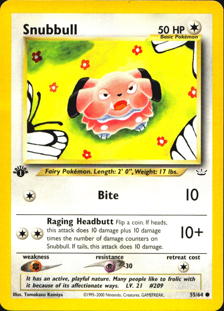 Snubbull 55/64 Neo Revelation Common Pokemon 1st Edition Lightly Played