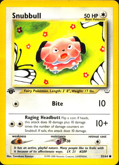 Snubbull 55/64 Neo Revelation Common Pokemon 1st Edition Lightly Played