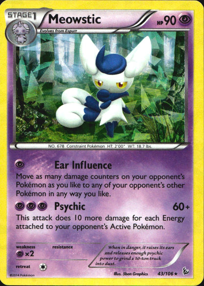 Meowstic (XY Flashfire) 43/106 Deck Exclusives Holo Rare Pokemon Near Mint