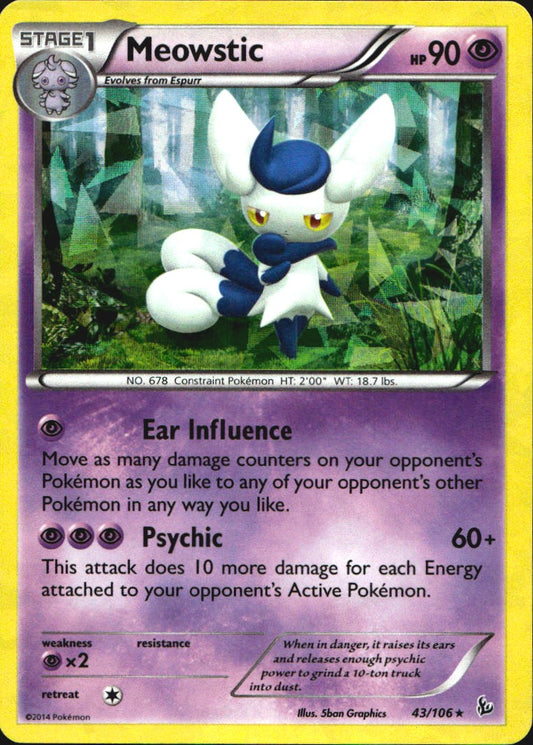 Meowstic (XY Flashfire) 43/106 Deck Exclusives Holo Rare Pokemon Near Mint