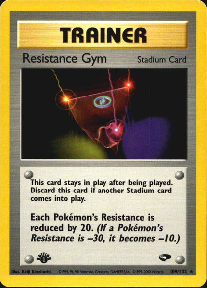 Resistance Gym 109/132 Gym Challenge Rare Pokemon 1st Edition Near Mint