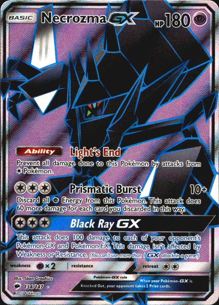 Necrozma GX 134/147 Burning Shadows Ultra Rare Pokemon Holo Near Mint