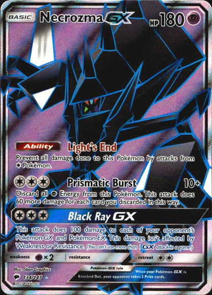 Necrozma GX 134/147 Burning Shadows Ultra Rare Pokemon Holo Near Mint