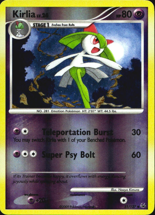 Kirlia 51/127 Platinum Uncommon Pokemon Reverse Holo Near Mint