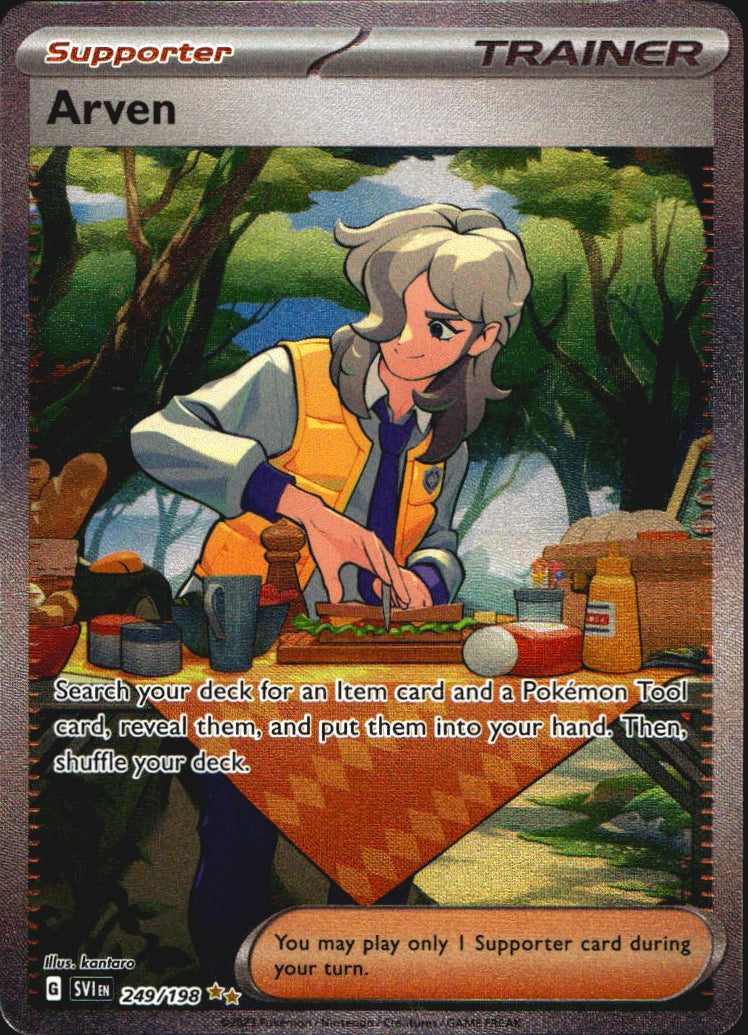 Arven 249/198 Scarlet & Violet Special Illustration Rare Pokemon Holo Near Mint