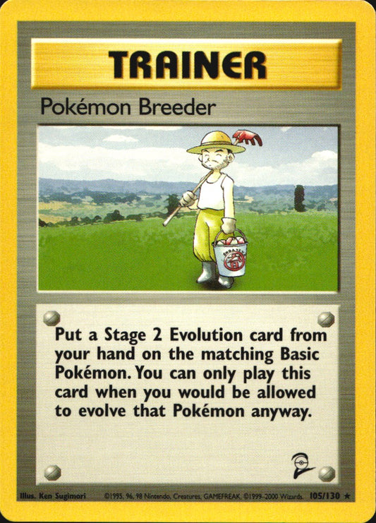Pokemon Breeder 76/102 Base Set Unlimited Rare Pokemon Near Mint