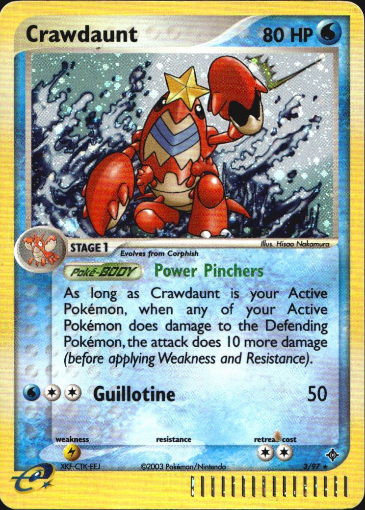 Crawdaunt 3/97 Holo Rare Dragon Pokemon Lightly Played