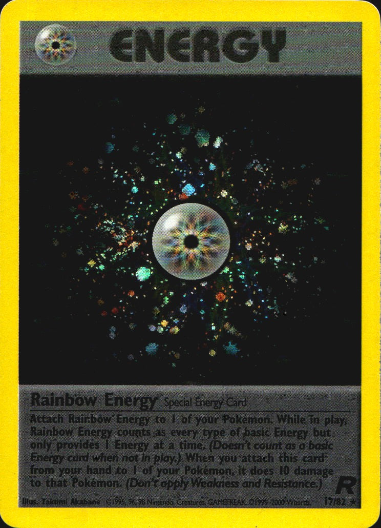 Rainbow Energy 17/82 Holo Rare Team Rocket Pokemon Near Mint