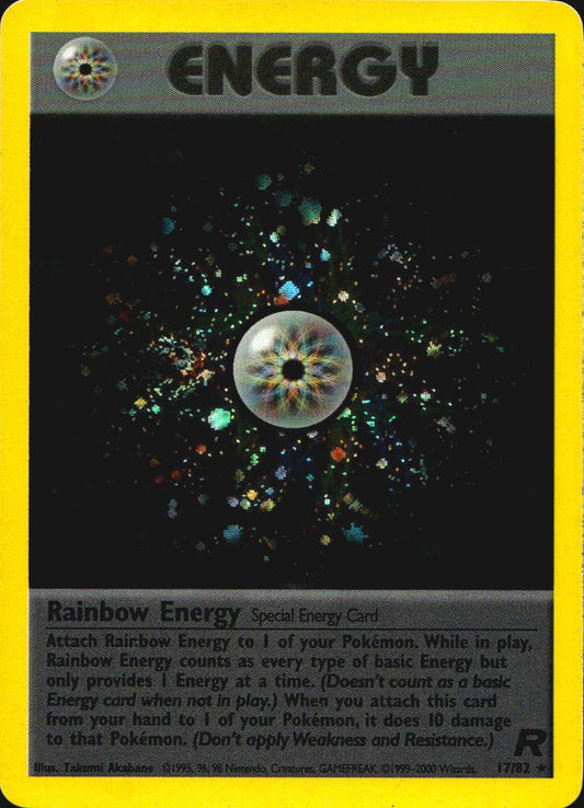 Rainbow Energy 17/82 Holo Rare Team Rocket Pokemon Near Mint