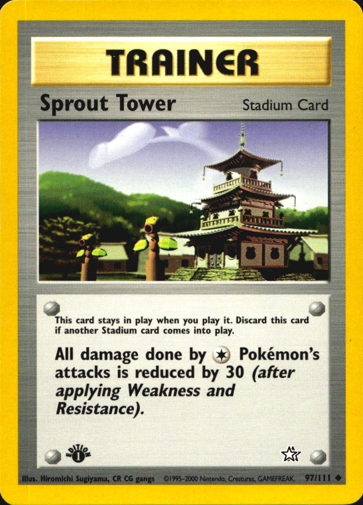 Sprout Tower 97/111 Uncommon Neo Genesis Pokemon 1st Edition Near Mint