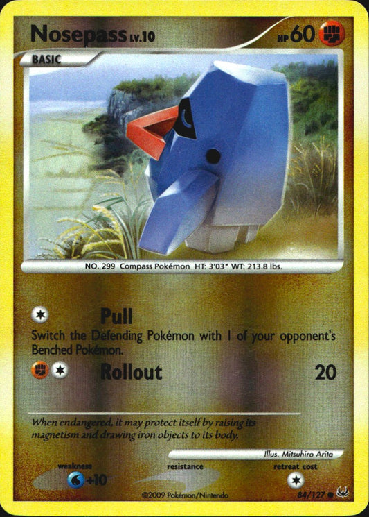 Nosepass 84/127 Platinum Common Pokemon Reverse Holo Near Mint