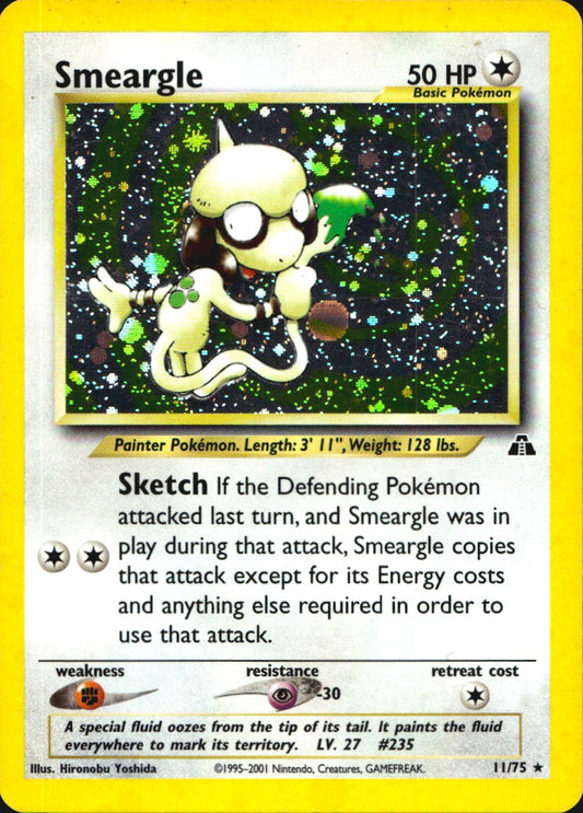 Smeargle 11/75 Holo Rare Neo Discovery Pokemon Lightly Played