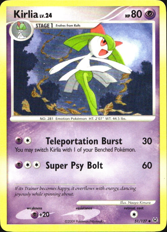 Kirlia 51/127 Platinum Uncommon Pokemon Near Mint