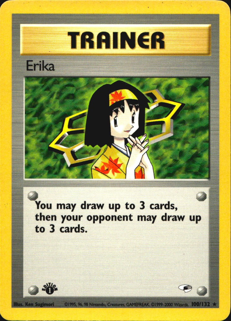Erika 100/132 Gym Heroes Rare Pokemon 1st Edition Near Mint