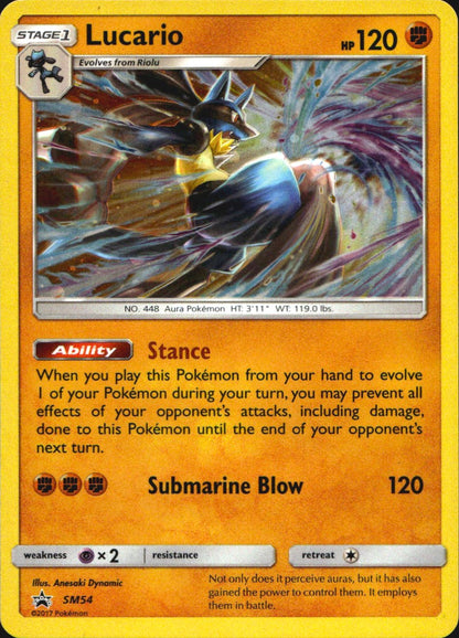 Lucario - SM54 Holo Promo Sun & Moon Promo Pokemon Near Mint