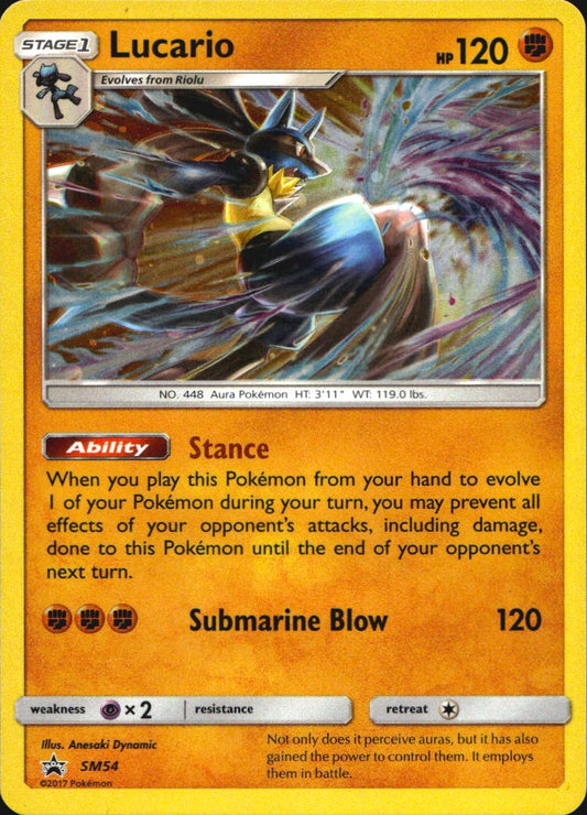 Lucario - SM54 Holo Promo Sun & Moon Promo Pokemon Near Mint