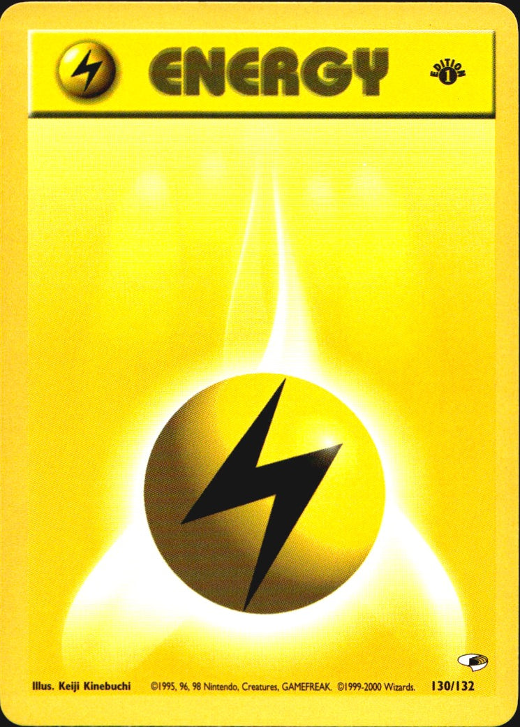 Lightning Energy 130/132 Gym Heroes Pokemon 1st Edition Near Mint