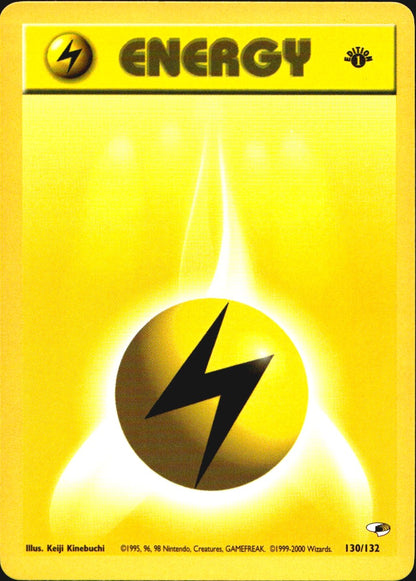 Lightning Energy 130/132 Gym Heroes Pokemon 1st Edition Near Mint