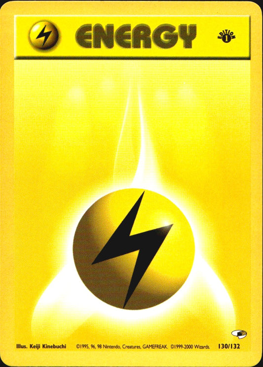 Lightning Energy 130/132 Gym Heroes Pokemon 1st Edition Near Mint